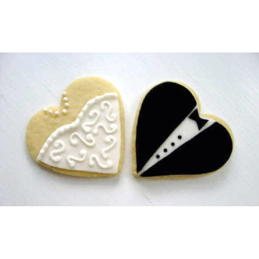 Bride and Groom heart cookies